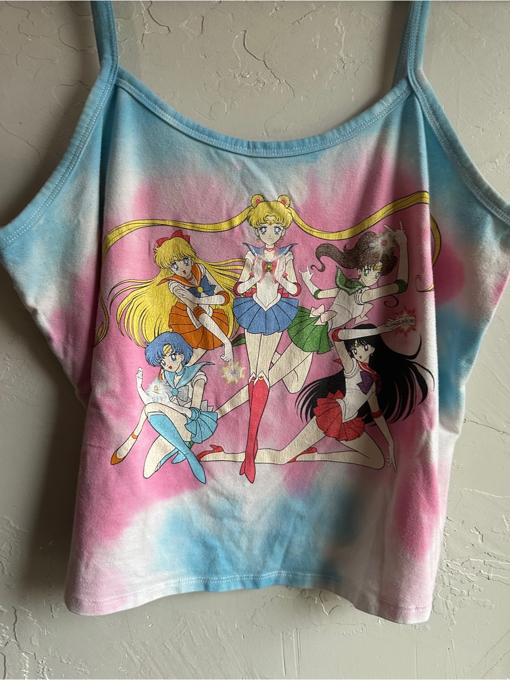 Sailor Moon Sailor Scouts Pastel Tie Dye Tank Top XL Y2K Animecore Hot Topic